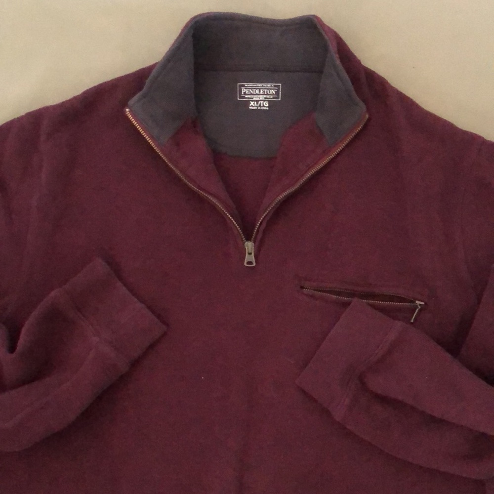 PENDLETON 💯cotton men’s Jacket red color (burgundy ) size XL” - Picture 6 of 16